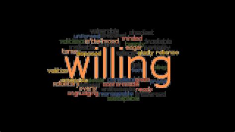 Solve your "<b>willing</b>" crossword puzzle fast & easy with the-crossword-solver. . Another word for willing